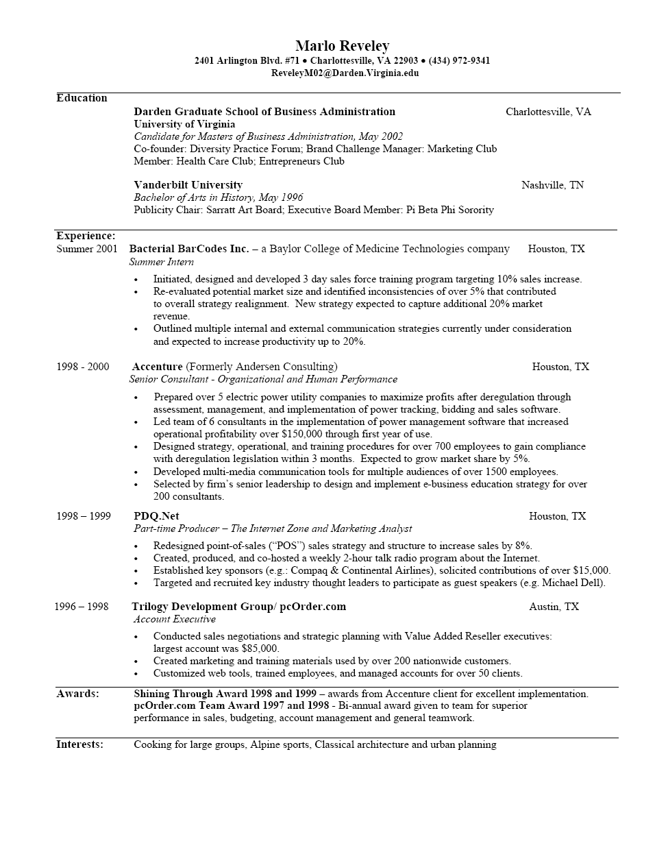 Resume Templates 3 - Marketing Analytist Resume Format